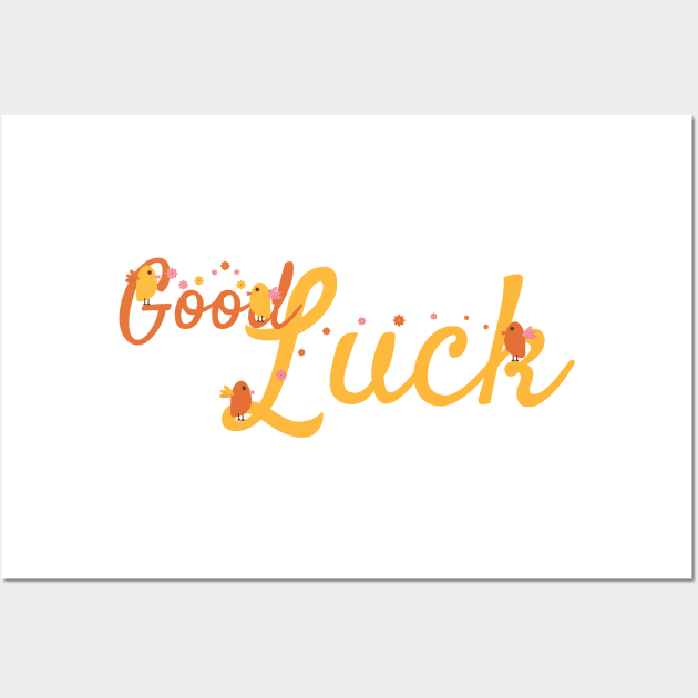 Good Luck With Birds and Flowers Wall Art by sigdesign